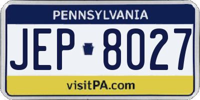 PA license plate JEP8027