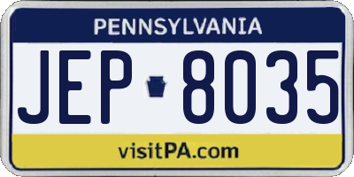 PA license plate JEP8035