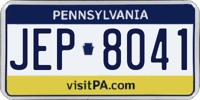 PA license plate JEP8041