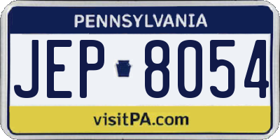 PA license plate JEP8054