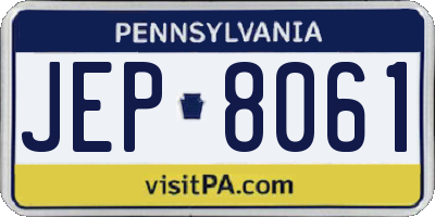 PA license plate JEP8061