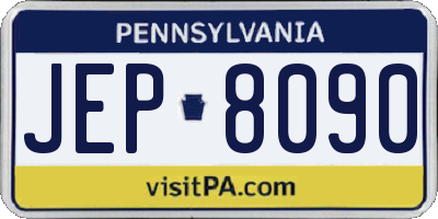 PA license plate JEP8090