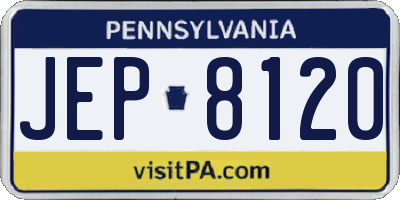 PA license plate JEP8120