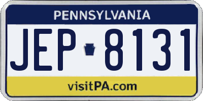 PA license plate JEP8131