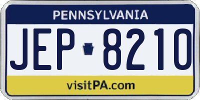 PA license plate JEP8210