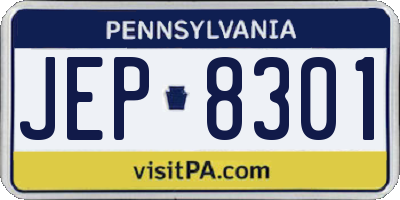 PA license plate JEP8301