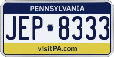 PA license plate JEP8333