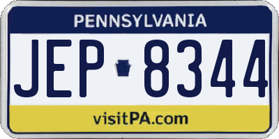 PA license plate JEP8344