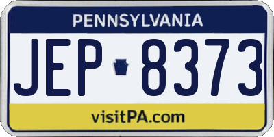 PA license plate JEP8373