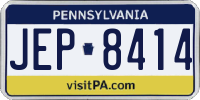 PA license plate JEP8414