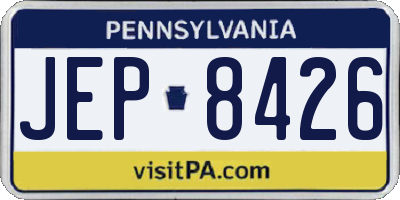 PA license plate JEP8426