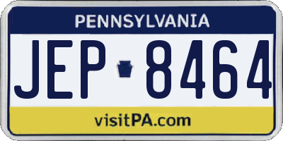 PA license plate JEP8464