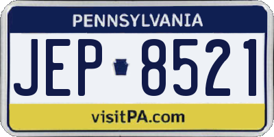 PA license plate JEP8521