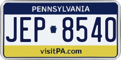 PA license plate JEP8540