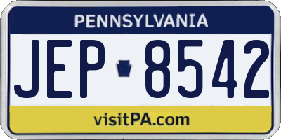 PA license plate JEP8542