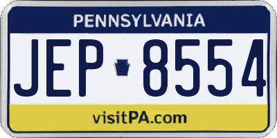 PA license plate JEP8554