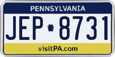 PA license plate JEP8731