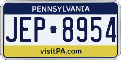 PA license plate JEP8954