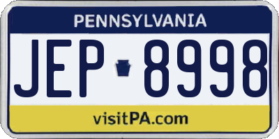 PA license plate JEP8998
