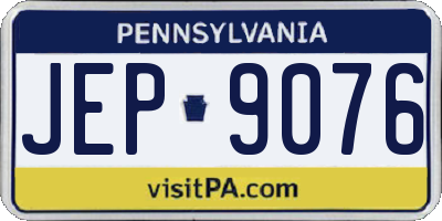 PA license plate JEP9076