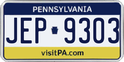 PA license plate JEP9303