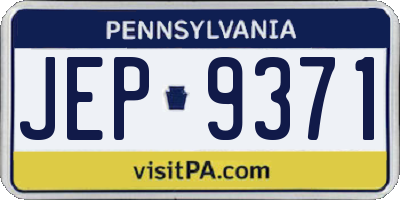 PA license plate JEP9371