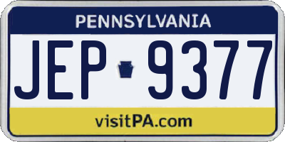 PA license plate JEP9377