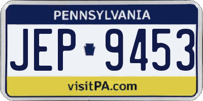 PA license plate JEP9453