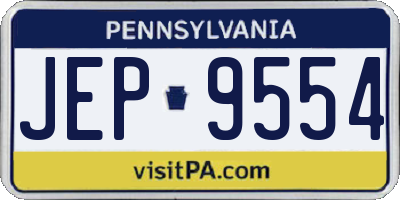 PA license plate JEP9554