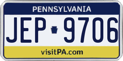PA license plate JEP9706