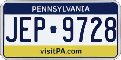 PA license plate JEP9728