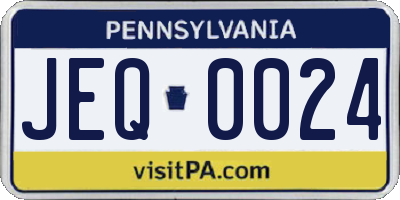 PA license plate JEQ0024