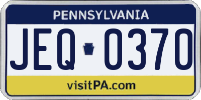 PA license plate JEQ0370