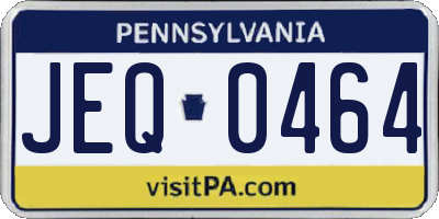 PA license plate JEQ0464