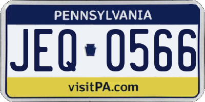 PA license plate JEQ0566