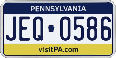 PA license plate JEQ0586