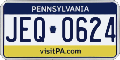 PA license plate JEQ0624