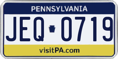 PA license plate JEQ0719