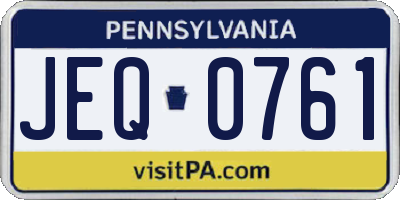 PA license plate JEQ0761