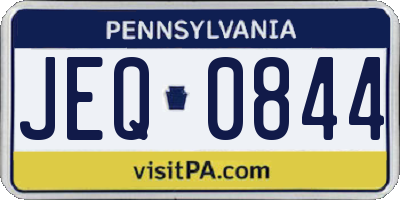 PA license plate JEQ0844