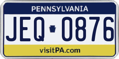 PA license plate JEQ0876