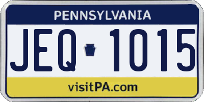 PA license plate JEQ1015