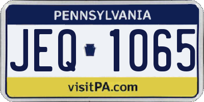 PA license plate JEQ1065
