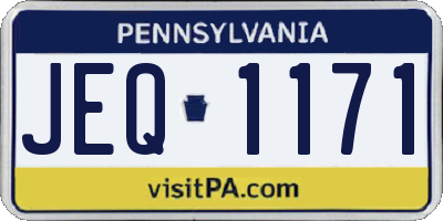 PA license plate JEQ1171