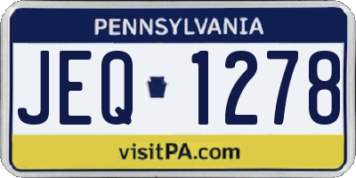 PA license plate JEQ1278