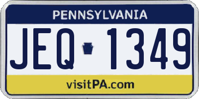 PA license plate JEQ1349