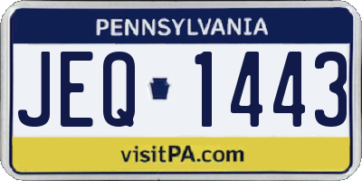 PA license plate JEQ1443