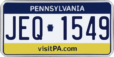 PA license plate JEQ1549