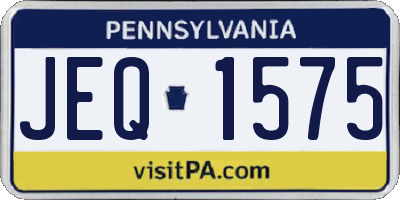 PA license plate JEQ1575