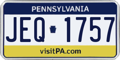 PA license plate JEQ1757